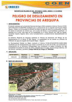 peligro de deslizamiento en provincias de arequipa