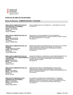 OFERTAS DE EMPLEO EN DIFUSIÓN Sector Profesional