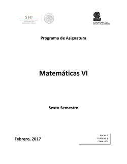 Matemáticas VI - Colegio de Bachilleres