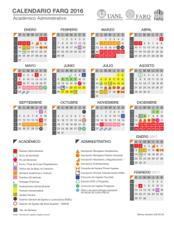 calendario 2016 farq - Facultad de Arquitectura / UANL