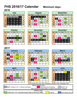 FHS 2016/17 Calendar Minimum days 2016