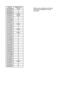 CUENTA Calificación A 107000808 Final B 306306110 9