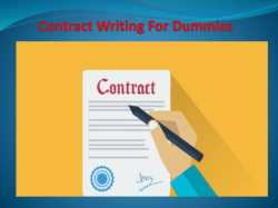 Contract Writing For Dummies