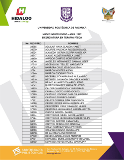 licenciatura en terapia física - Universidad Politécnica de Pachuca