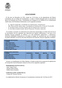 COMUNICADO DE PRENSA - Ayuntamiento de Cartagena