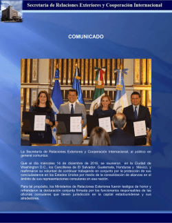 comunicado - Secretaría de Relaciones Exteriores de Honduras