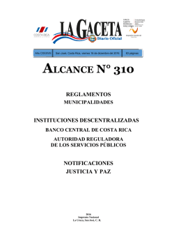 ALCANCE DIGITAL N° 310 a La Gaceta N° 242 del 16 12 2016