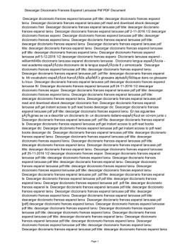 Descargar Diccionario Frances Espanol Larousse Pdf PDF