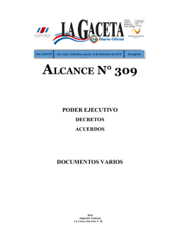 ALCANCE DIGITAL N° 309 a La Gaceta N° 241 del 15 12 2016