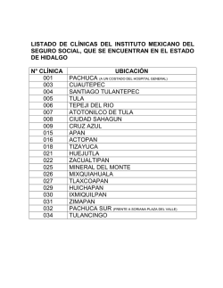 listado de clínicas del instituto mexicano del seguro social, que se