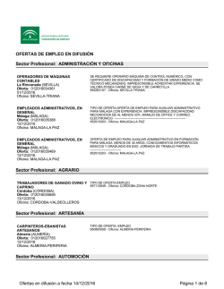 Ofertas difundidas por el Servicio Público de Empleo de ANDALUCÍA