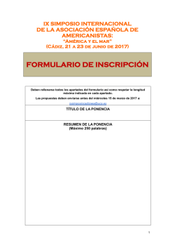 Formulario - Asociación Española de Americanistas