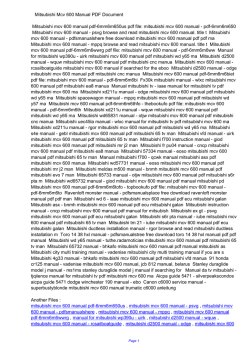 Mitsubishi Mcv 600 Manual PDF