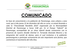 COMUNICADO - Municipalidad Distrital de Paramonga