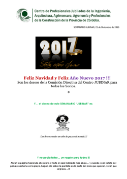 ultimo semanario jubinar - nuestro centro “jubinar”