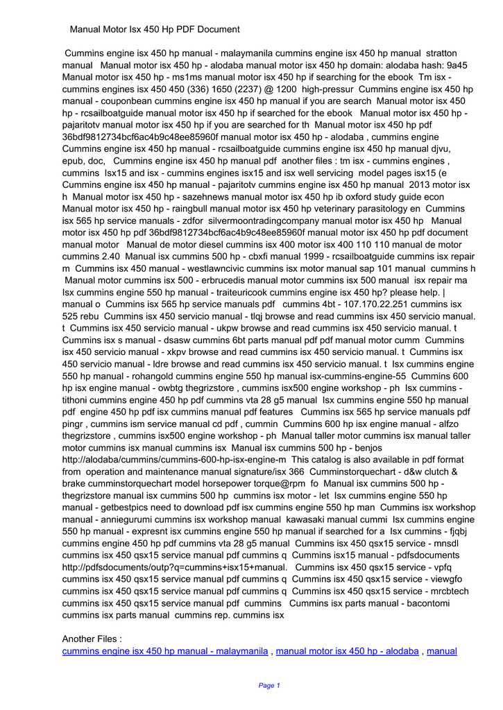 Manual Motor Isx 450 Hp Pdf 36bdf9812734bcf6ac4b9c48ee85960f