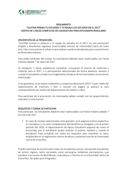 Reglamento Sorteo Regulares - Universidad Latina de Costa Rica