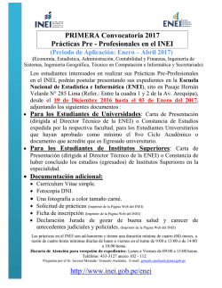 Convocatoria para Prácticas Pre- Profesionales en el INEI (19
