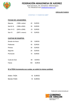 Cuotas y tarifas 2017 - Federación Aragonesa de Ajedrez