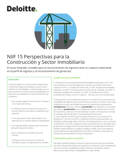 NIIF 15 Perspectivas para la Construcción y Sector