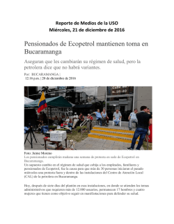 Pensionados de Ecopetrol mantienen toma en Bucaramanga