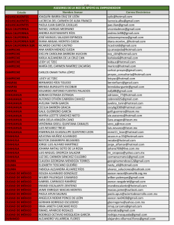 Estado Nombre Asesor Correo Electrónico AGUASCALIENTES