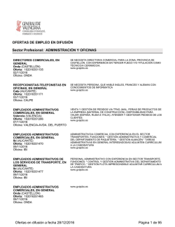 OFERTAS DE EMPLEO EN DIFUSIÓN Sector Profesional