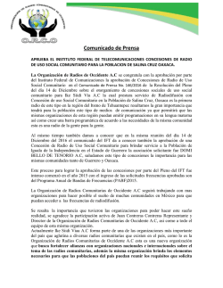 Comunicado de Prensa - Asociacion Mexicana de Radios