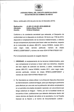 En cumplimiento a lo ordenado en auto proferido el 15 de diciembre