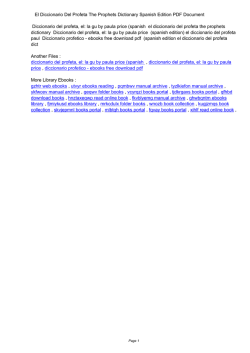 El Diccionario Del Profeta The Prophets Dictionary Spanish Edition