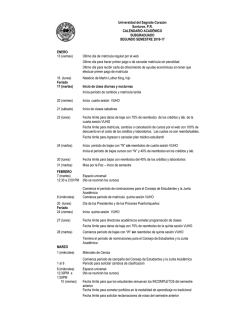 calendario acad&eacute;mico - Universidad del Sagrado Coraz&oacute;n