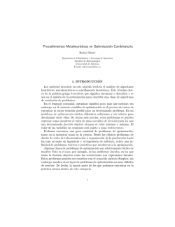 Procedimientos Metaheurísticos en Optimización Combinatoria