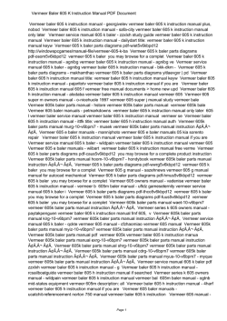 Vermeer Baler 605 K Instruction Manual PDF