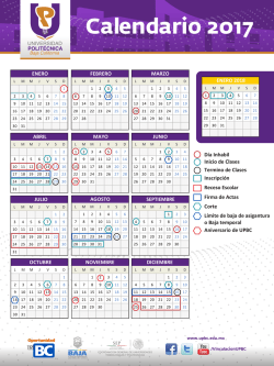 calendario 2017 - Universidad Politécnica de Baja California