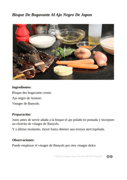 Bisque De Bogavante Al Ajo Negro De Japon Luis Perrone