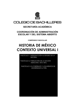 Historia de México I Contexto Universal - Repositorio CB