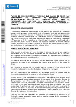 Licitación pública Madrid servicios comunicación