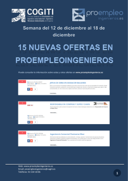 Web: www.proempleoingenieros.es Email: proempleoingenieros