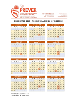 CALENDARIO 2017 - PAGO JUBILACIONES Y