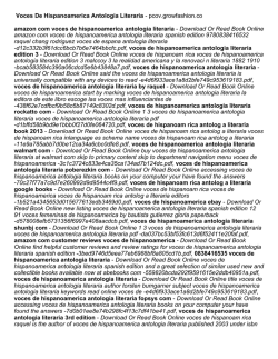 Voces De Hispanoamerica Antologia Literaria