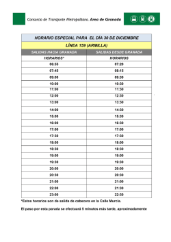 horario especial para el día 30 de diciembre línea 159 (armilla)