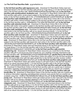 Lo The Full Final Sacrifice Satb