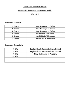 Inglés Año 2017 Educación Primaria: 1º Grado New Tree