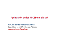 Aplicación de NICSP en el SIAF