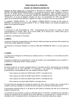 Bases Legales - Tu Entrada de Cine