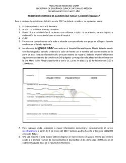 Proceso de Recepci&oacute;n Alumnos Ciclo Escolar 2017