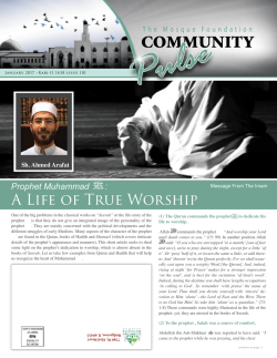 English Newsletter - Mosque Foundation