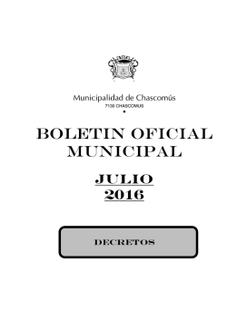 BOLETIN JULIO 2016 - municipalidad de chascomús