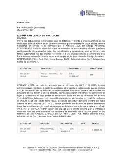 Avisos DGA Ref. Notificación (Bariloche). (BO 05/01/2017) ADUANA