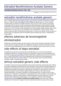 Estradiol Norethindrone Acetate Generic by uwkolkata.org